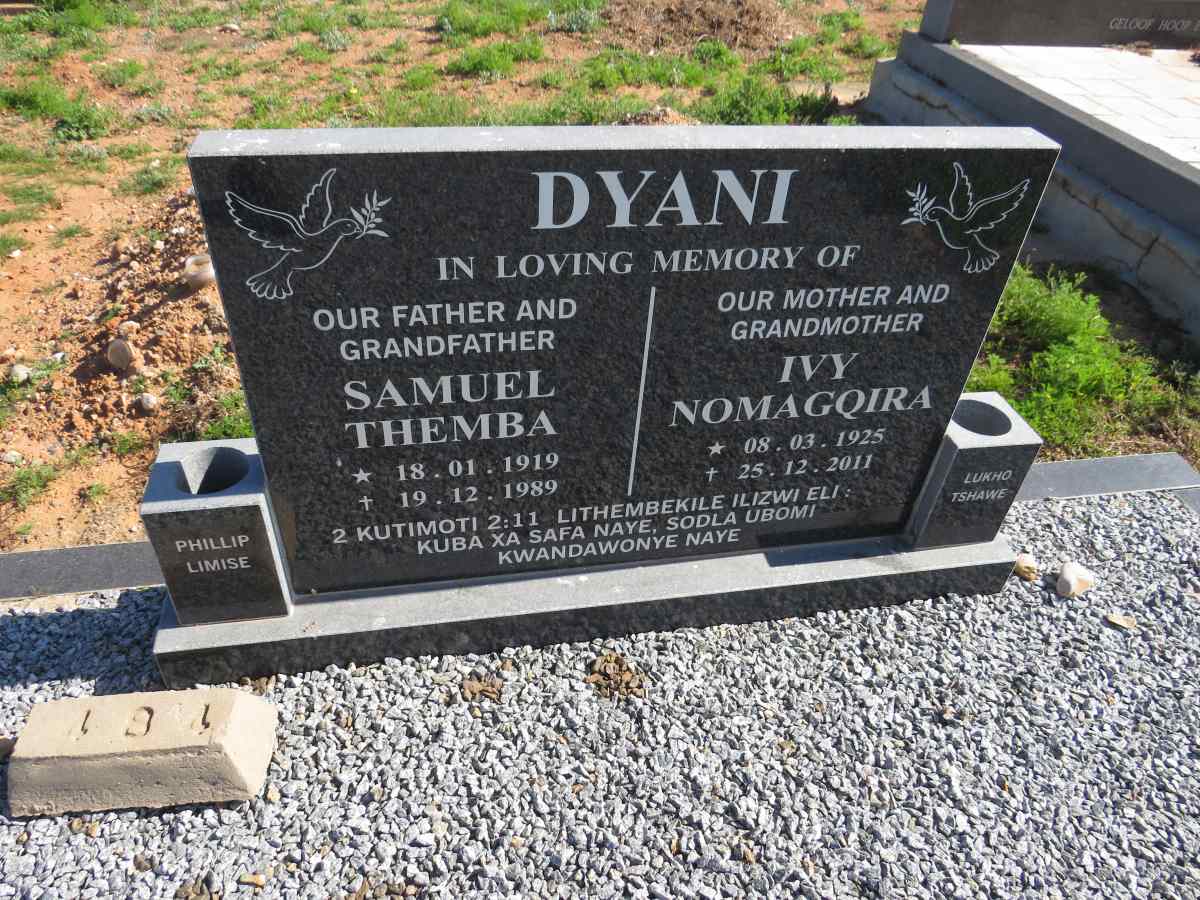 DYANI Samuel Themba 1919-1989 & Ivy Nomagquira 1925-2011