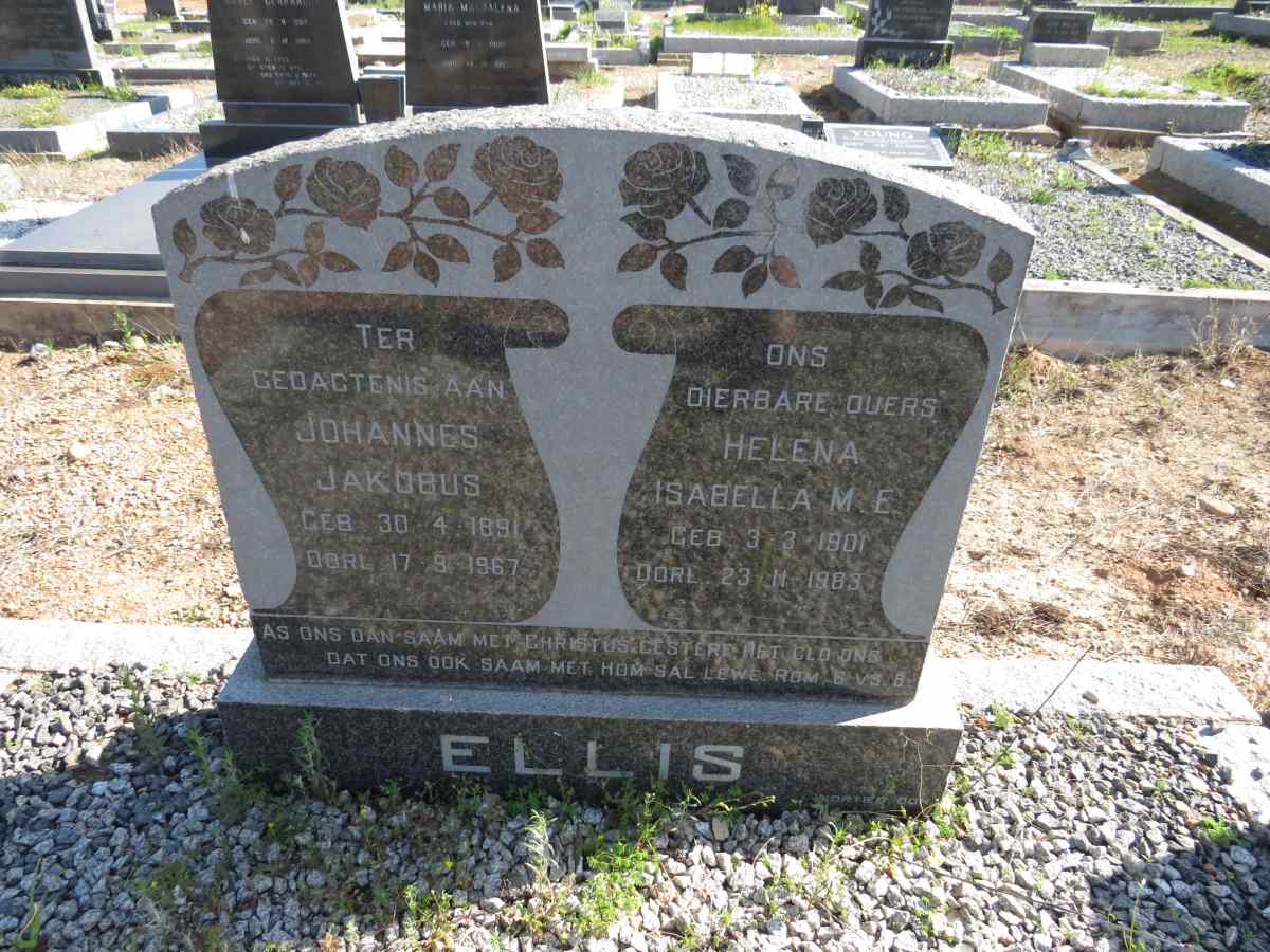 ELLIS Johannes Jakobus 1891-1967 & Helena Isabella M.E. 1901-1983