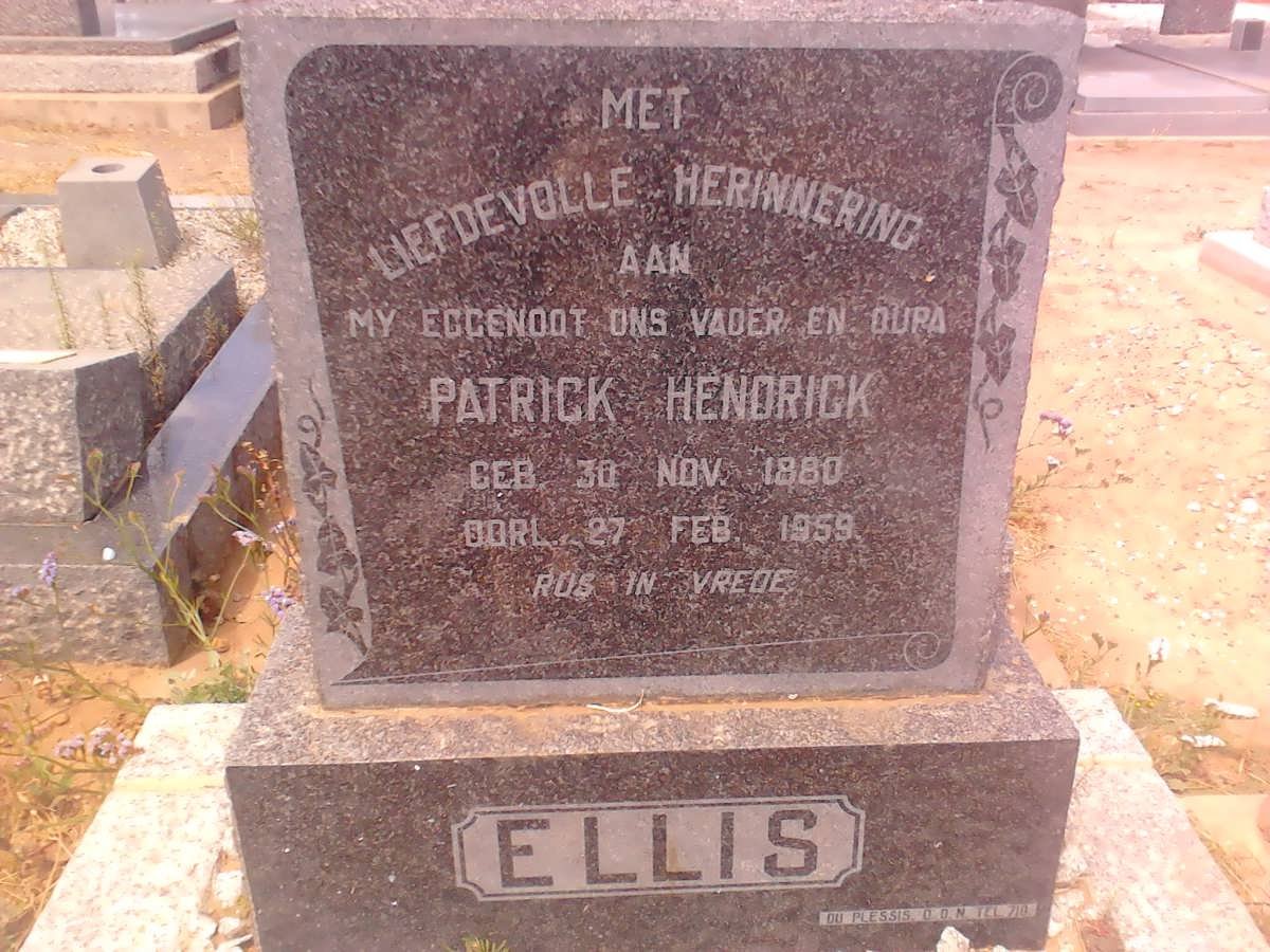 ELLIS Patrick Hendrick 1880-1959