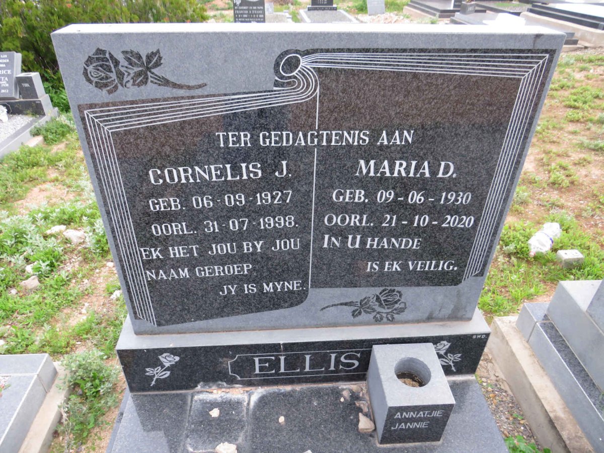 ELLIS Cornelis J. 1927-1998 & Maria D. 1930-2020