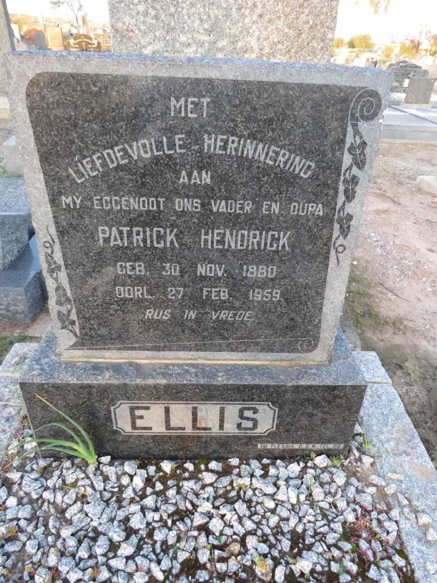 ELLIS Patrick Hendrick 1880-1959