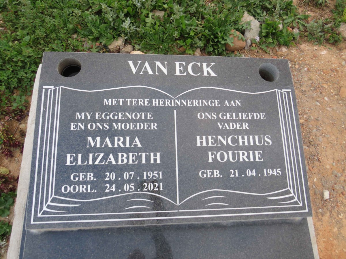 ECK Henchius Fourie, van 1945- & Maria Elizabeth 1951-2021