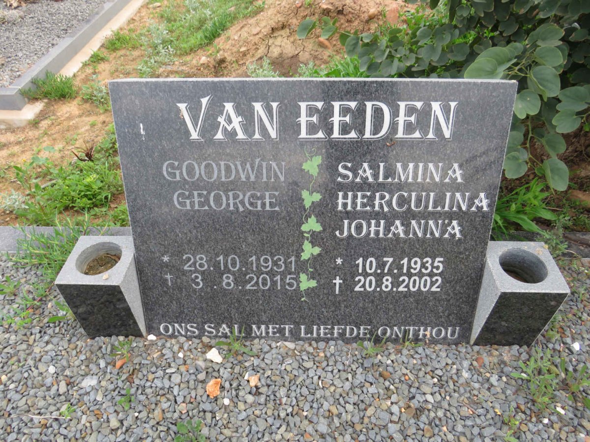EEDEN Goodwin George, van 1931-2015 & Salmina Herculina Johanna 1935-2002