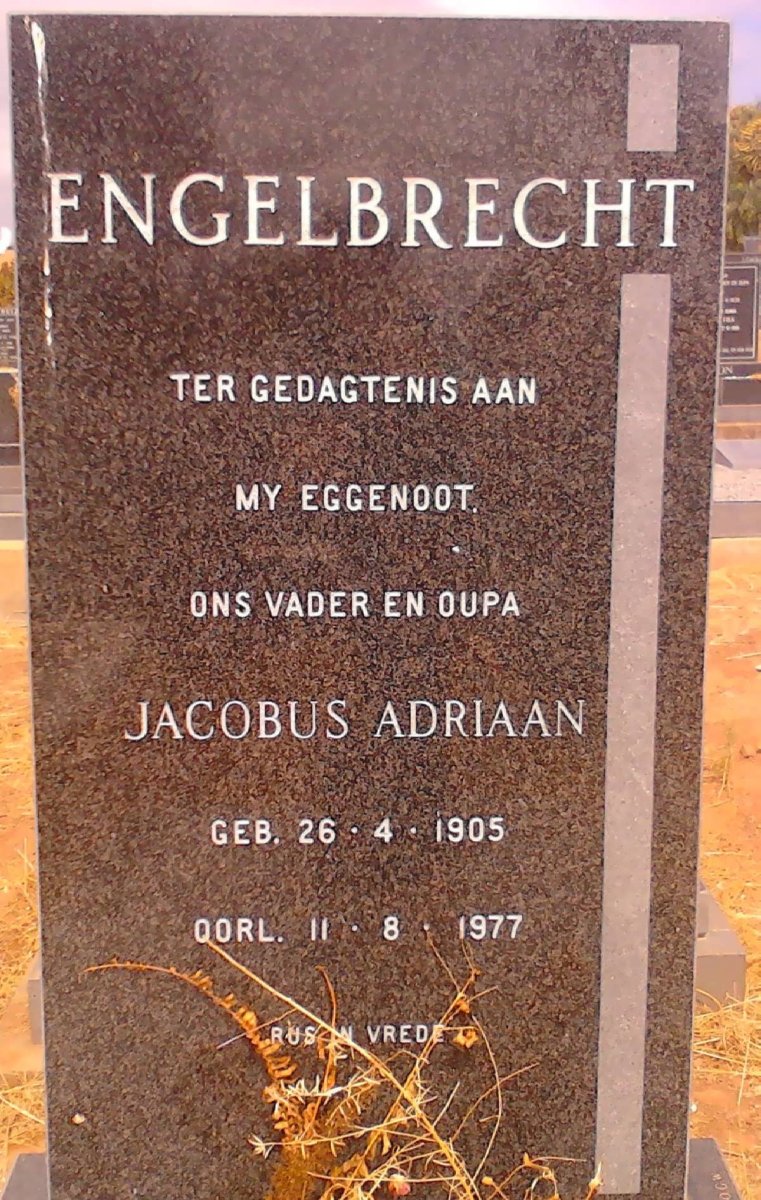 ENGELBRECHT Jacobus Adriaan 1905-1977