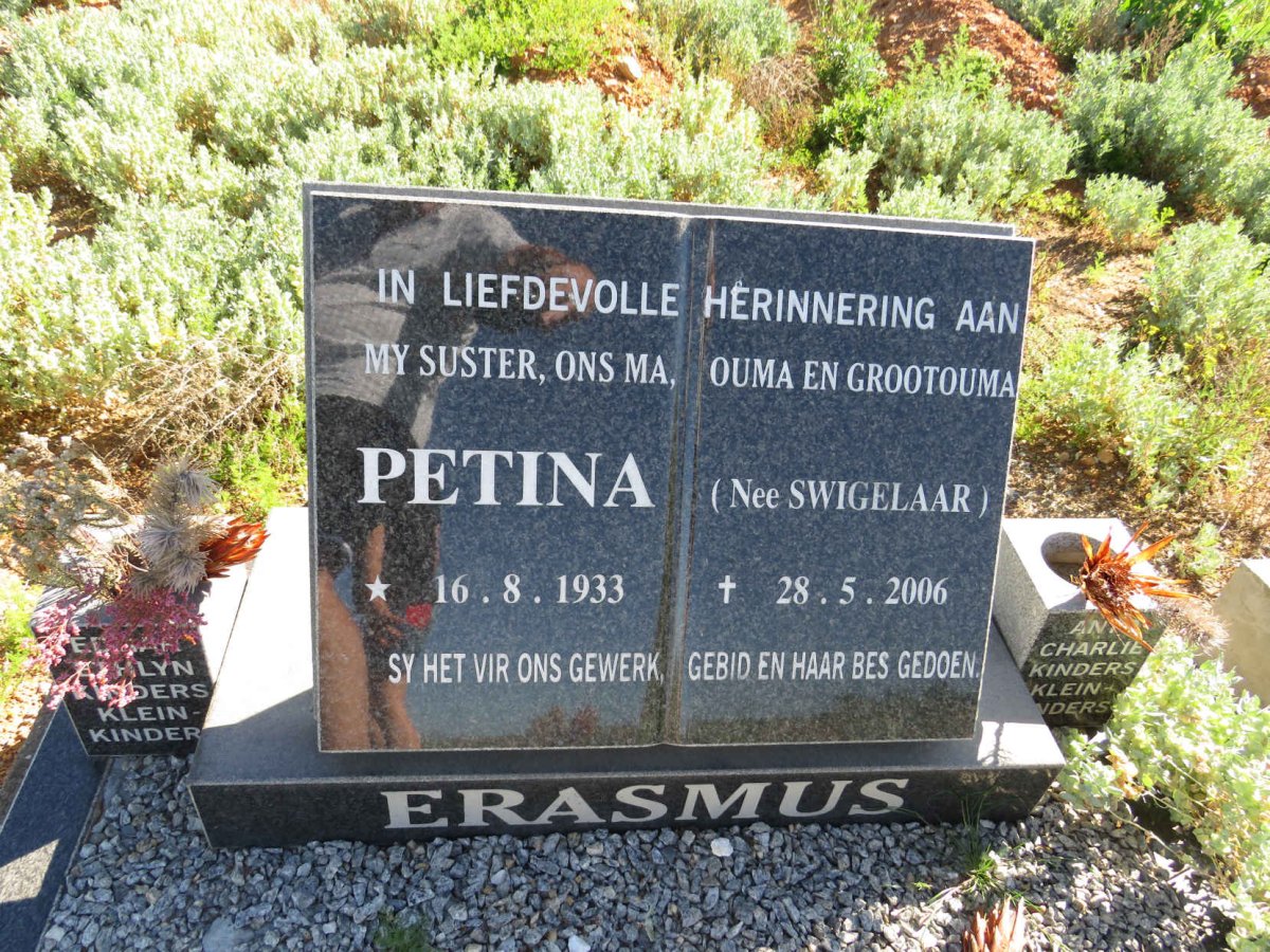 ERASMUS Petina nee SWIGELAAR 1933-2006