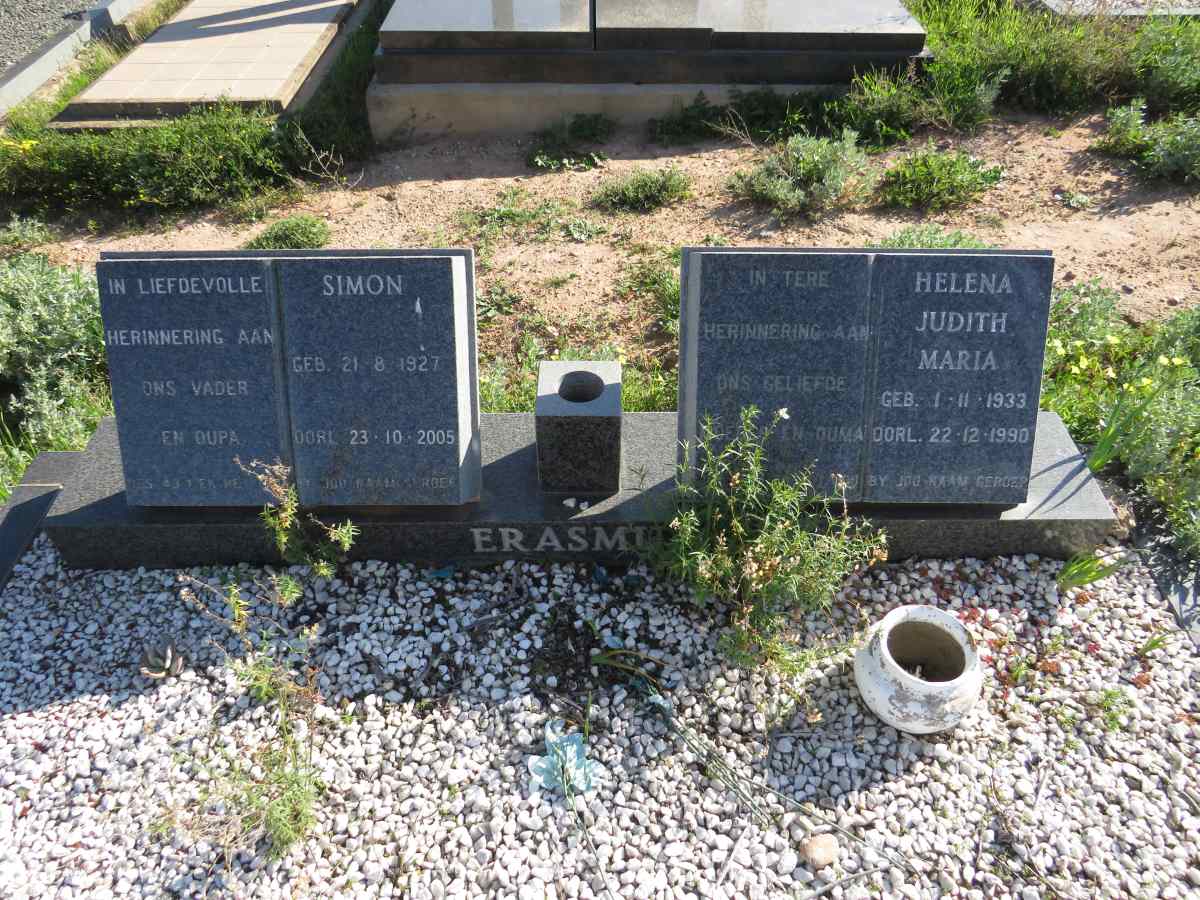 ERASMUS Simon 1927-2005 & Helena Judith Maria 1933-1990