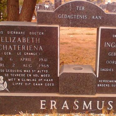 ERASMUS Elizabeth Chateriena nee LE GRANGE 1941-1968 :: ERASMUS Ingrid Emerenthia 1965-1968