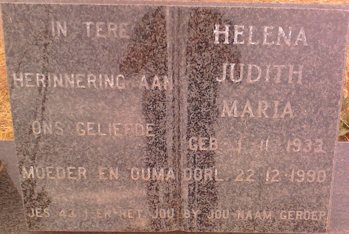 ERASMUS Helena Judith Maria 1933-1990