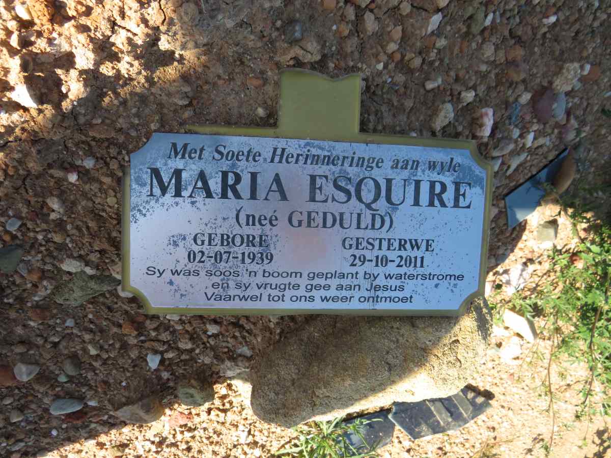 ESQUIRE Maria nee GEDULD 1939-2011