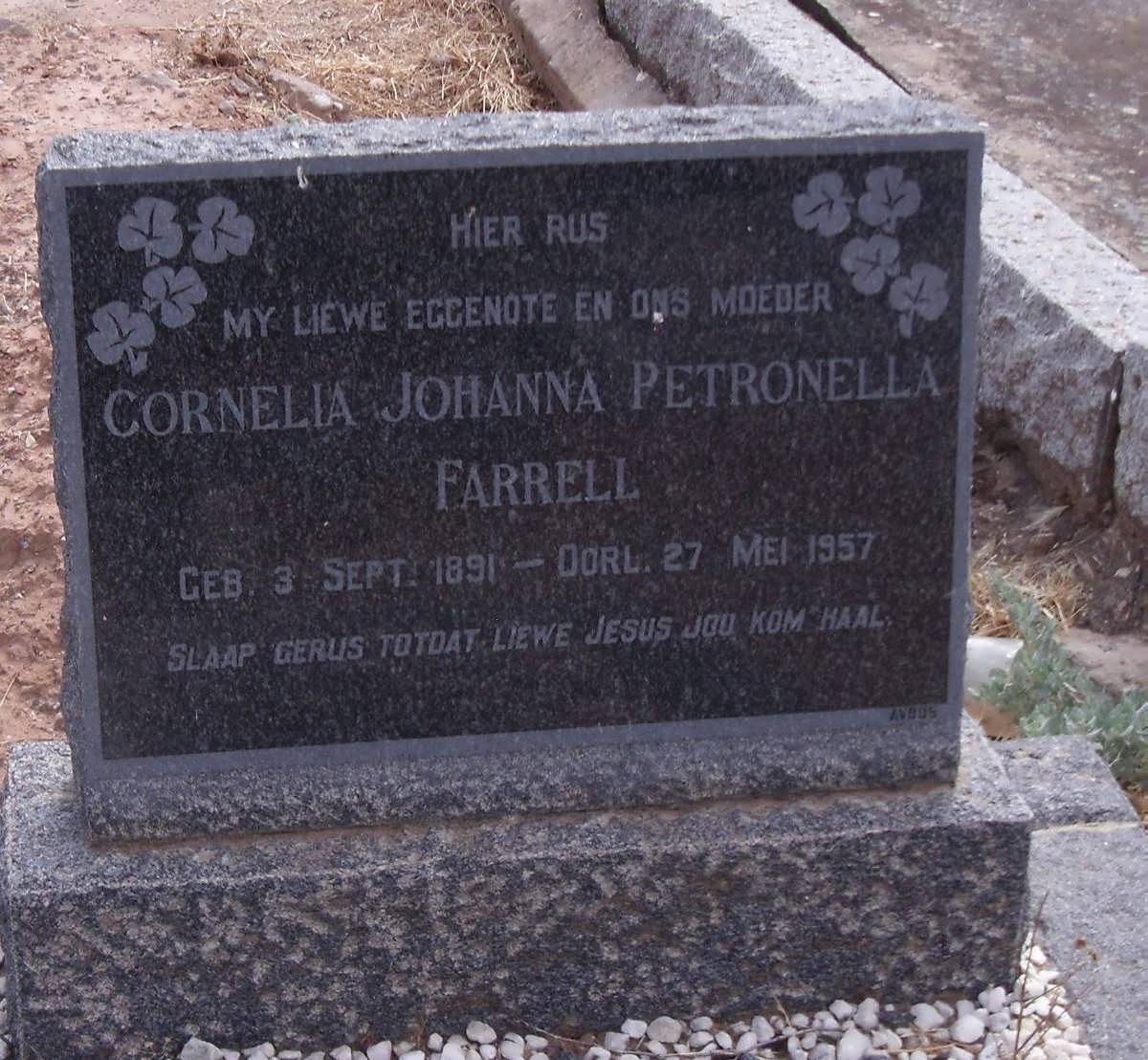 FARRELL Cornelia Johanna Petronella 1891-1957