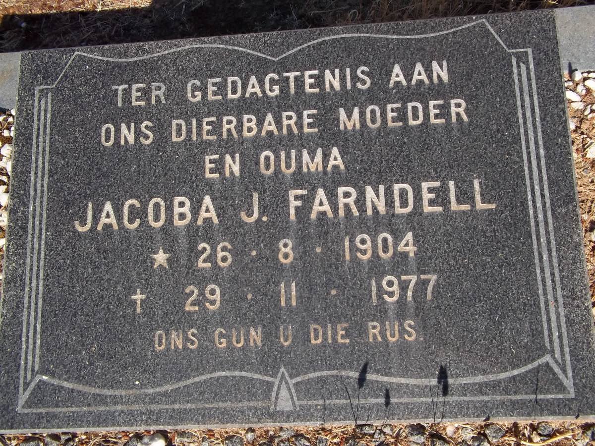 FARNDELL Jacoba J. 1904-1977