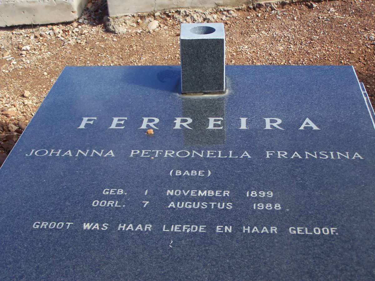 FERREIRA Johanna Petronella Fransina 1899-1988