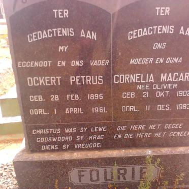 FOURIE Ockert Petrus 1895-1961 &amp; Cornelia Magaritha OLIVIER 1902-1983
