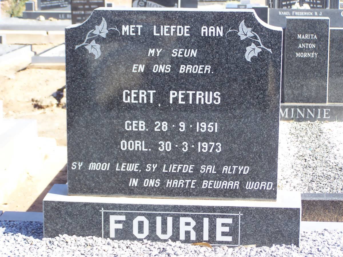FOURIE Gert Petrus 1951-1973