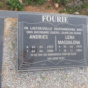 FOURIE Andries 1923- & Lena Magdalena 1933-2004