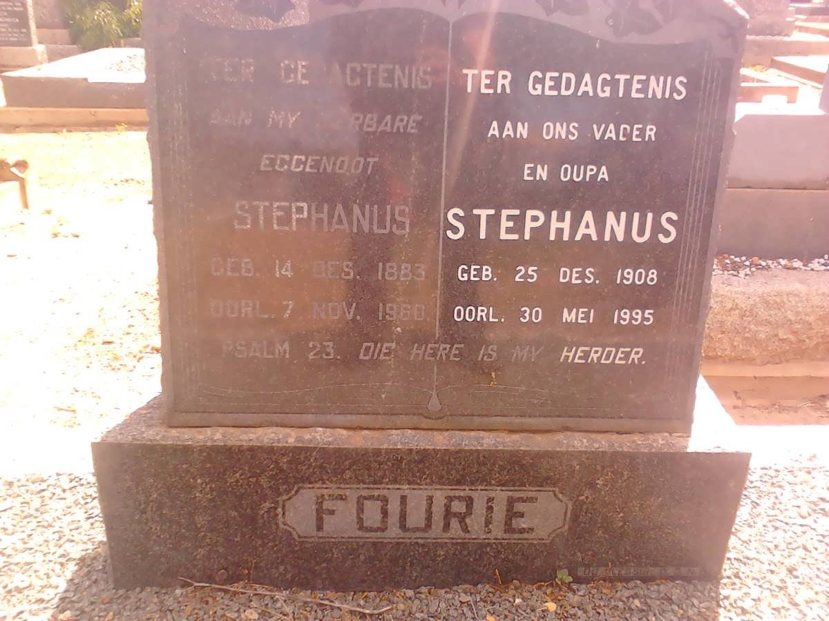 FOURIE Stephanus 1883-1960 :: FOURIE Stephanus 1908-1995