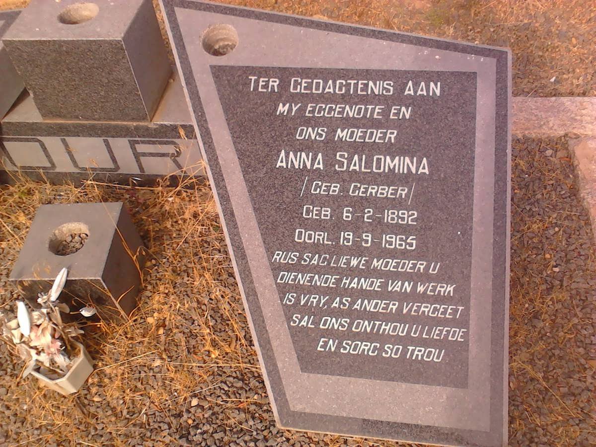 FOURIE Anna Salomina nee GERBER 1892-1965