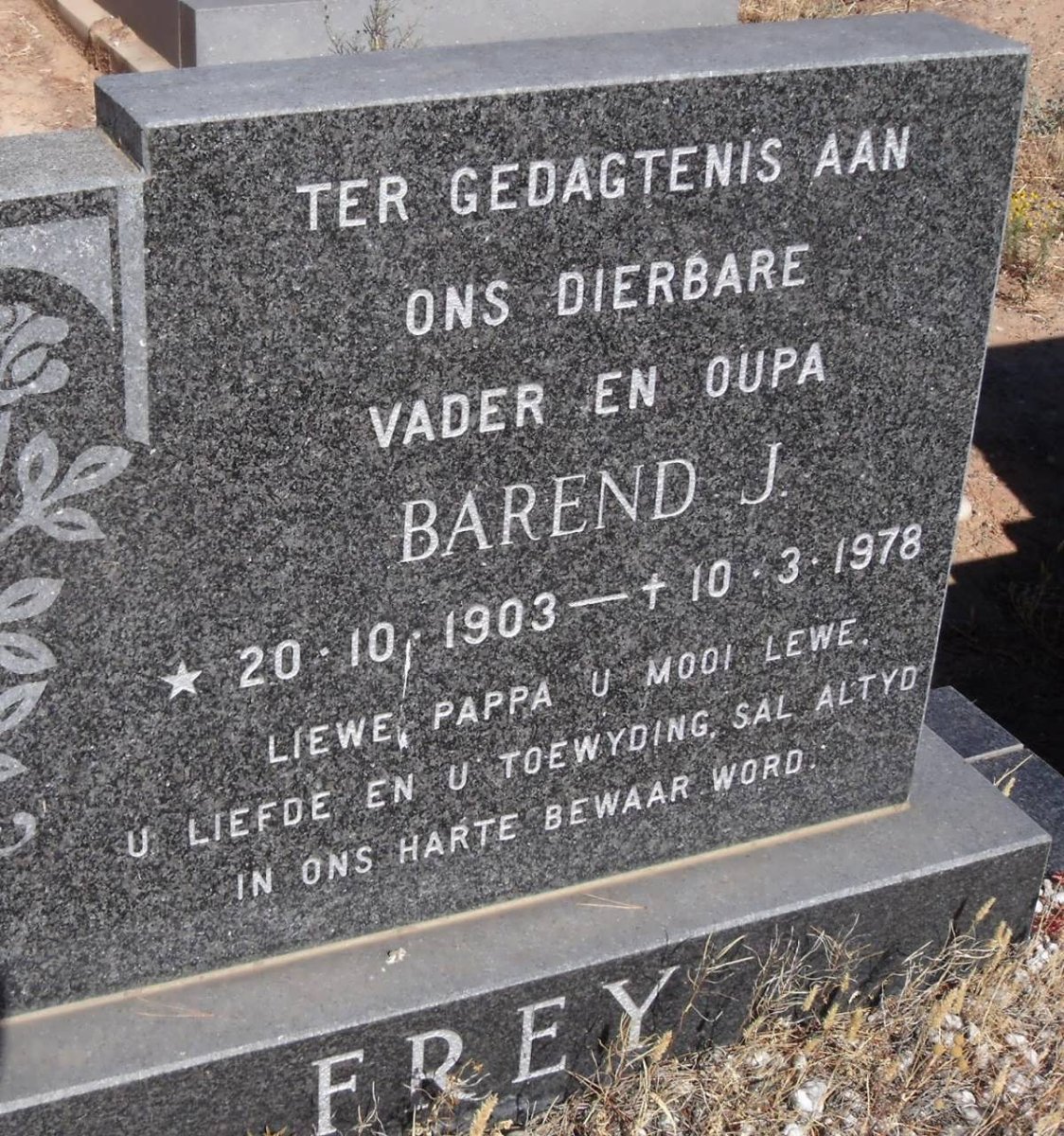 FREY Barend J. 1903-1978