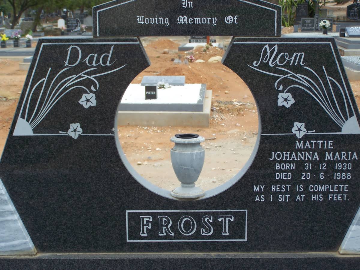 FROST Mattie Johanna Maria 1930-1988