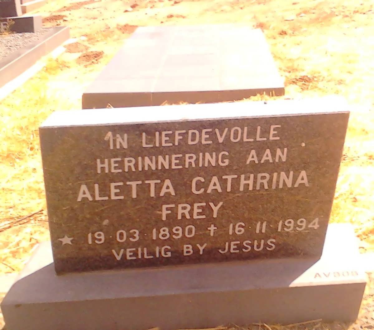 FREY Aletta Cathrina 1890-1994