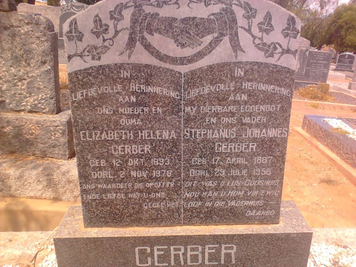GERBER Stephanus Johannes 1887-1958 &amp; Elizabeth Helena 1893-1978