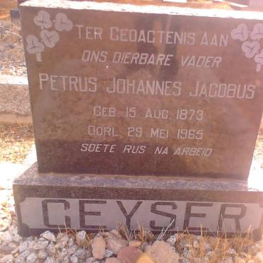 GEYSER Petrus Johannes Jacobus 1873-1965