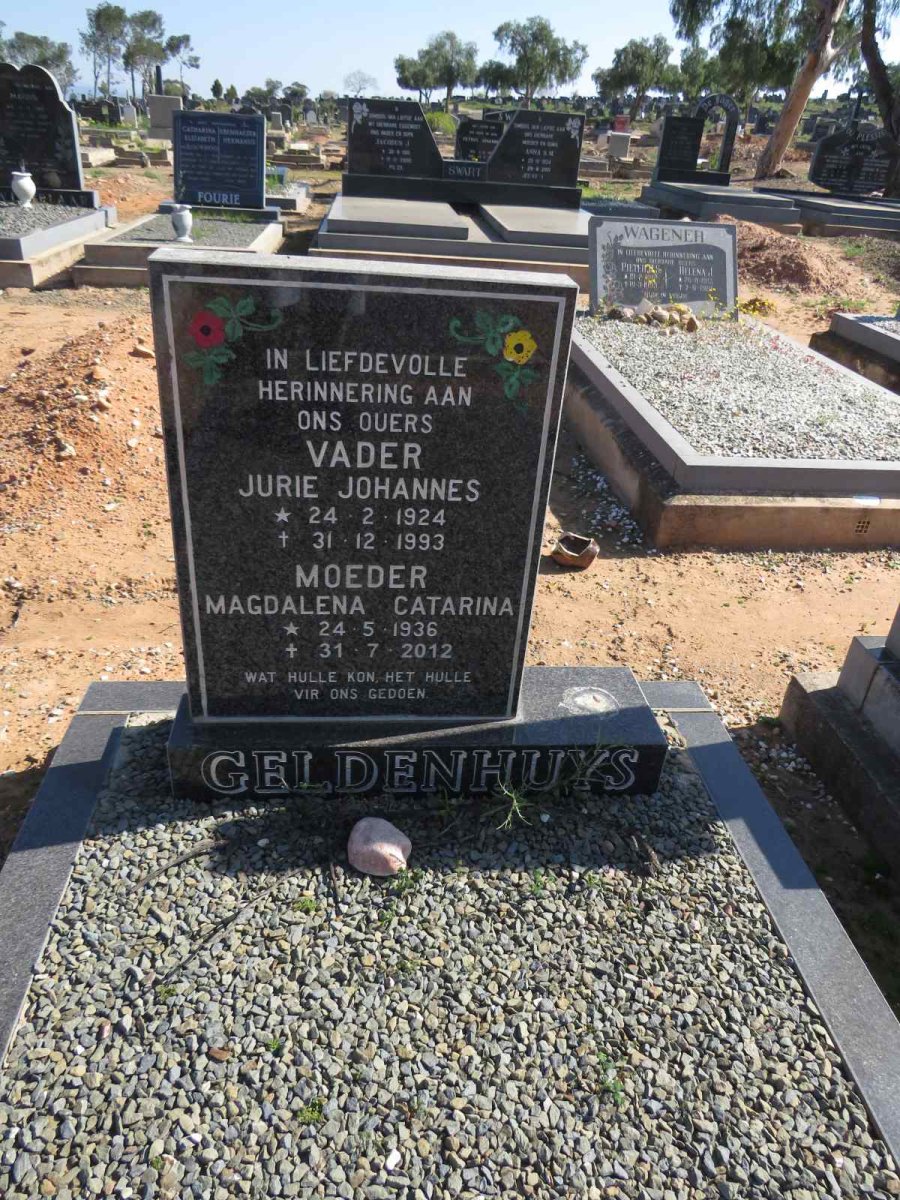GELDENHUYS Jurie Johannes 1924-1993 & Magdalena Catarina 1936-2012
