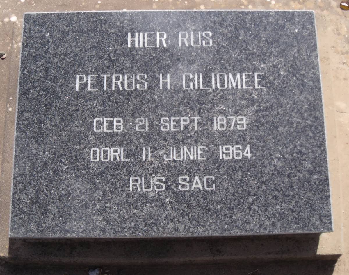 GILIOMEE Petrus H. 1879-1964