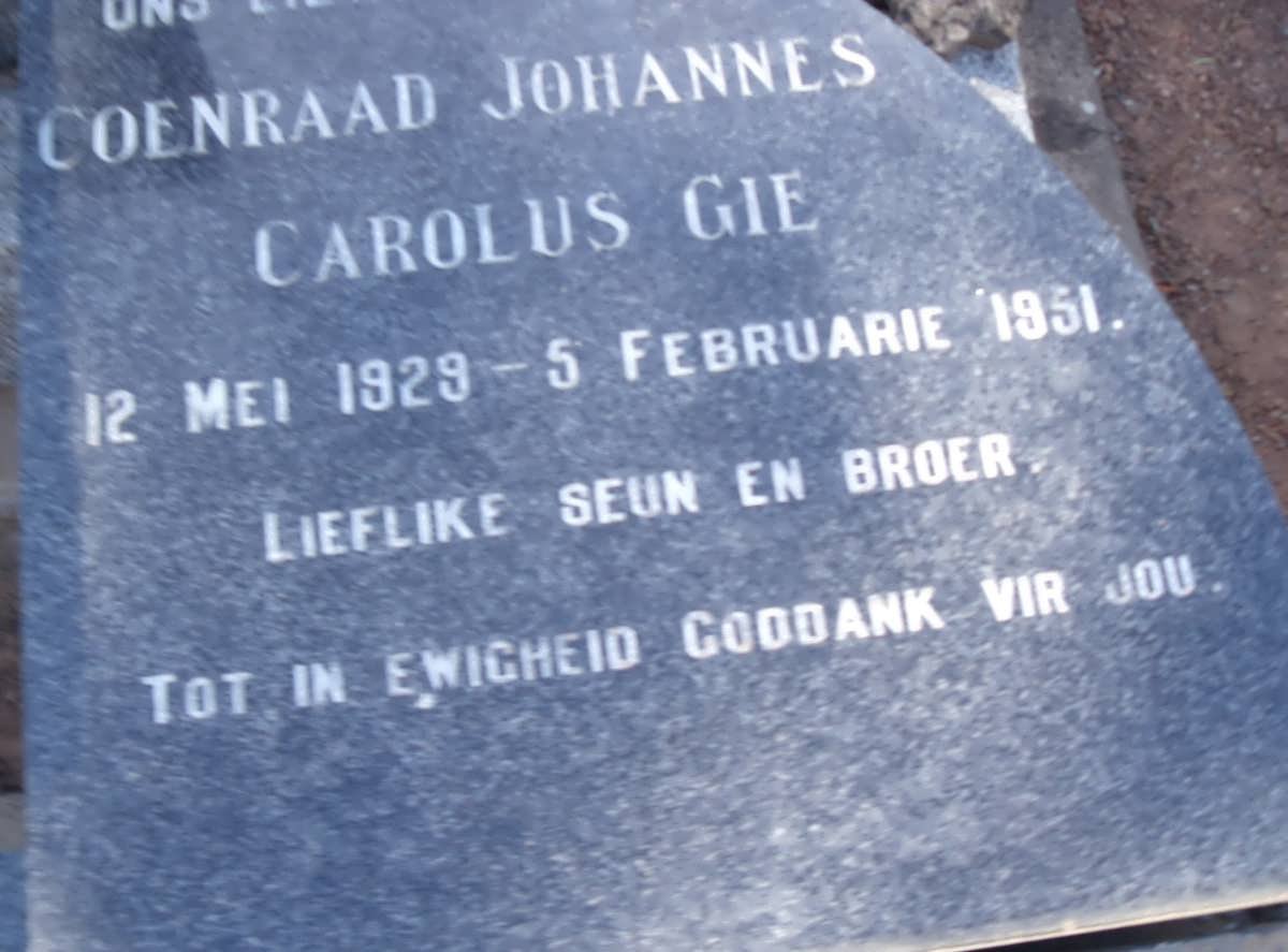 GIE Coenraad Johannes Carolus 1929-1951
