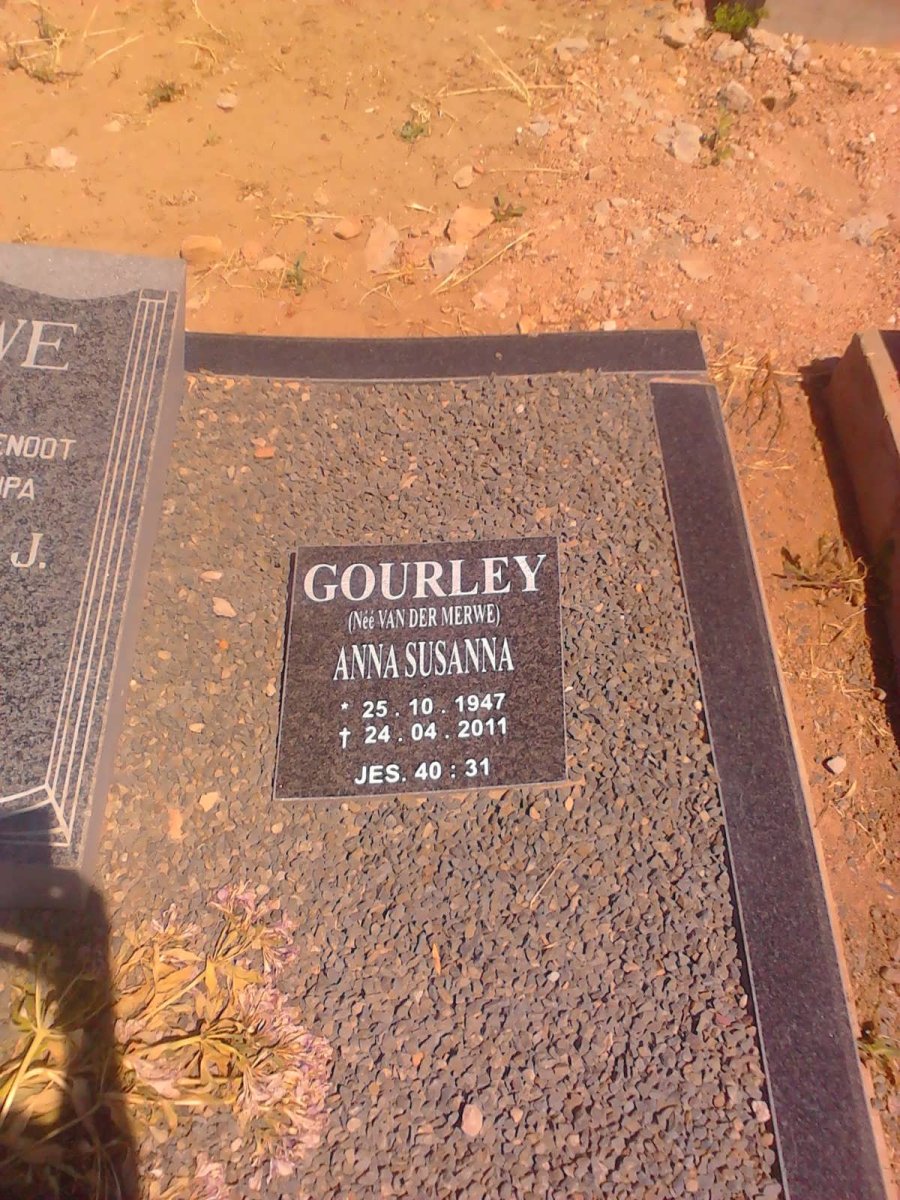 GOURLEY Anna Susanna nee VAN DER MERWE 1947-2011