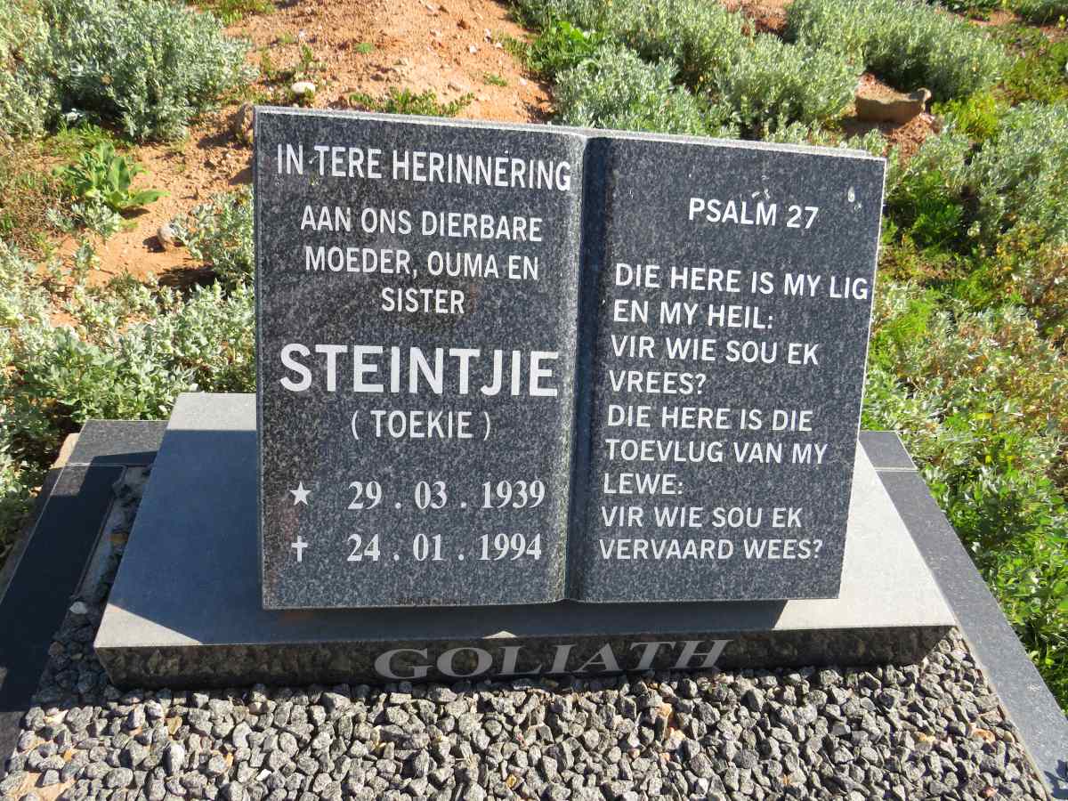 GOLIATH Steintjie 1939-1994