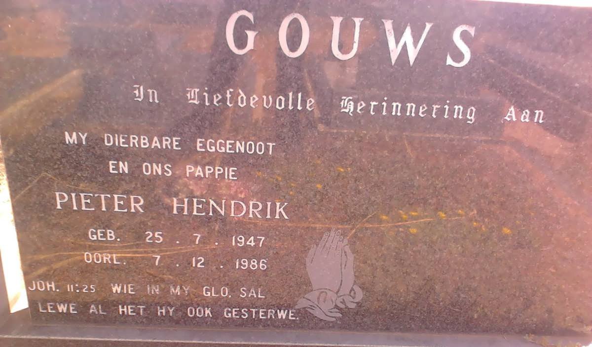 GOUWS Pieter Hendrik 1947-1986