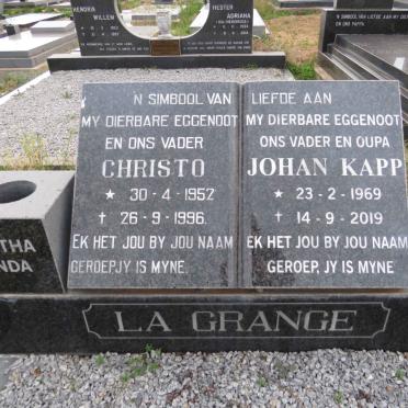 GRANGE Christo, la 1952-1996 :: LA GRANGE Johan Kapp 1969-2019