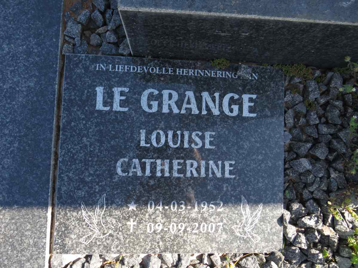 GRANGE Louise Catherine, le 1952-2007