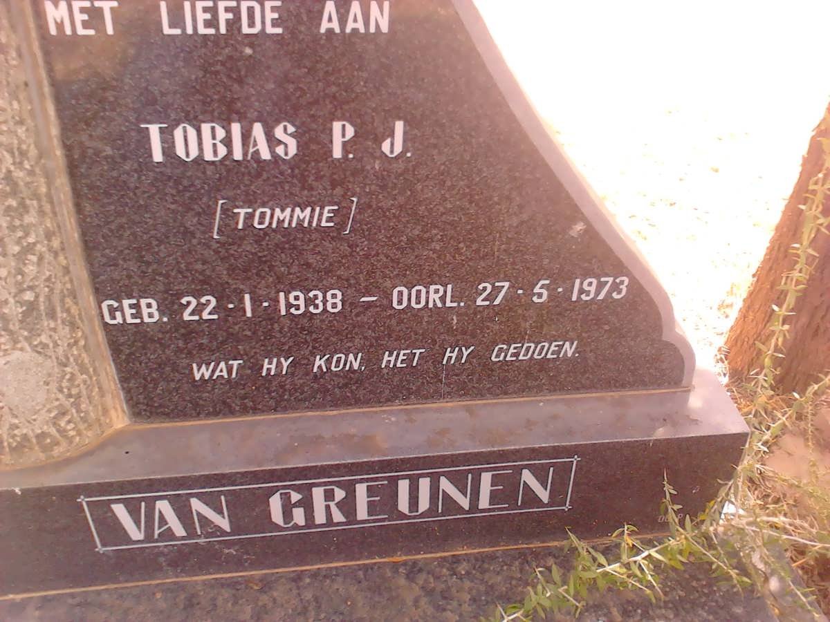 GREUNEN Tobias P.J., van 1938-1973