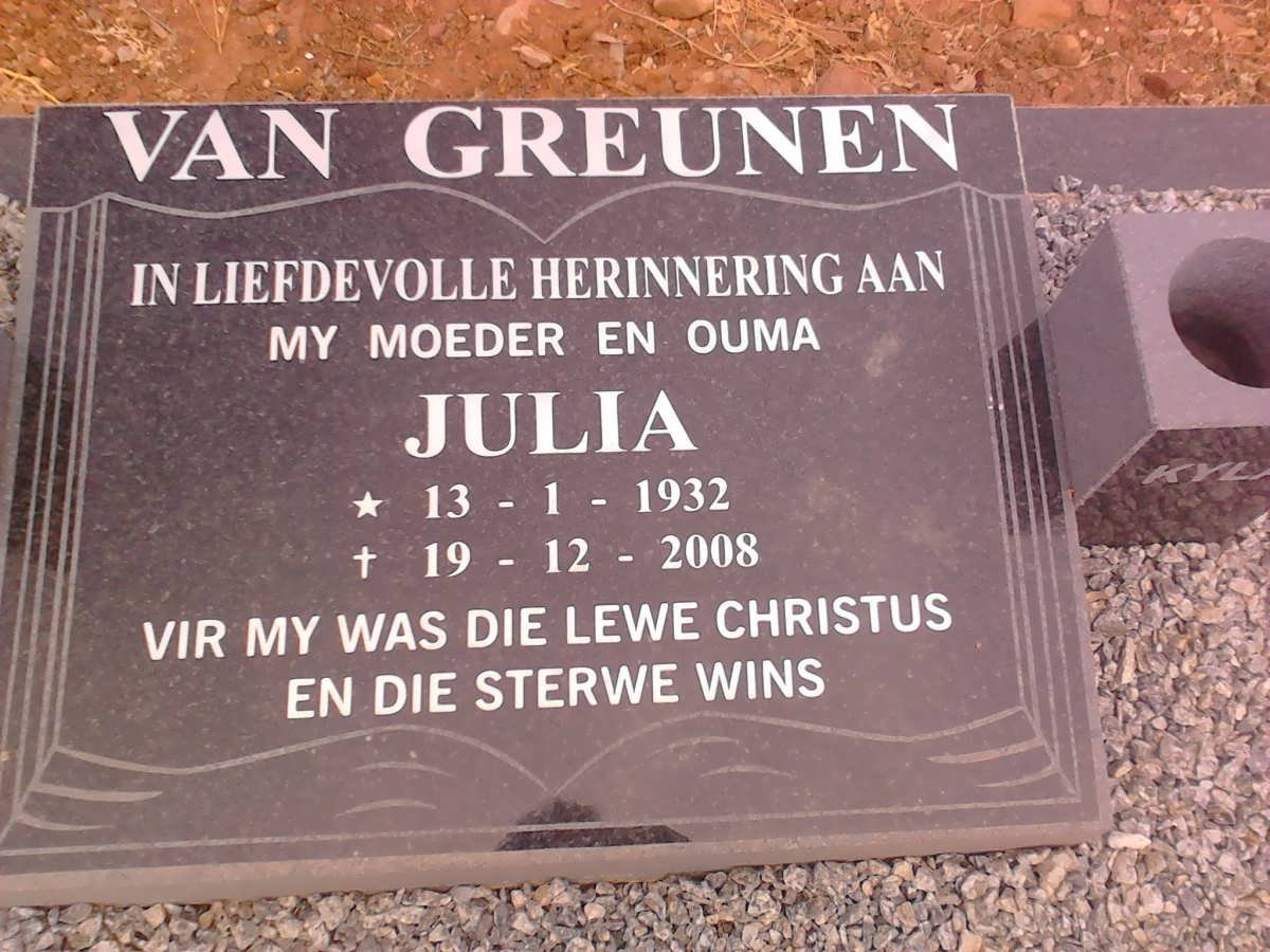 GREUNEN Julia, van 1932-2008