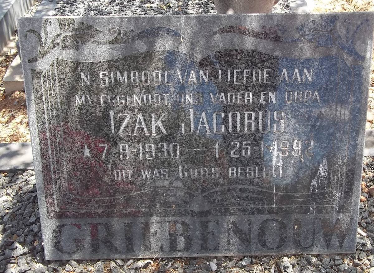 GRIEBENOUW Izak Jacobus 1930-1992