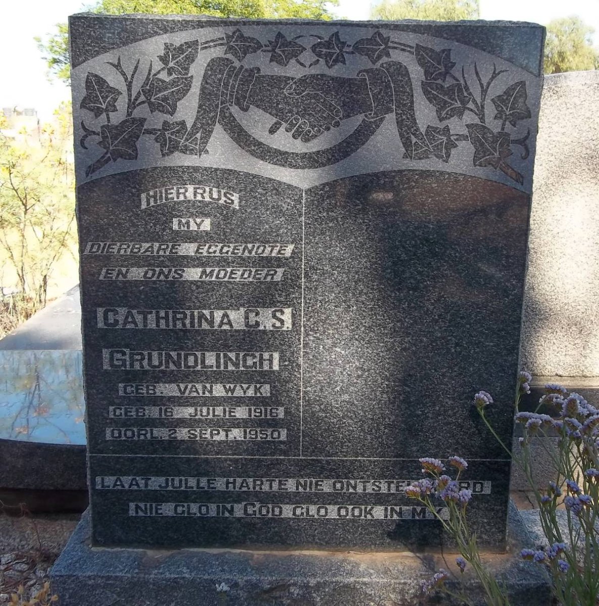 GRUNDLINGH Cathrina C.S. nee van WYK 1916-1950