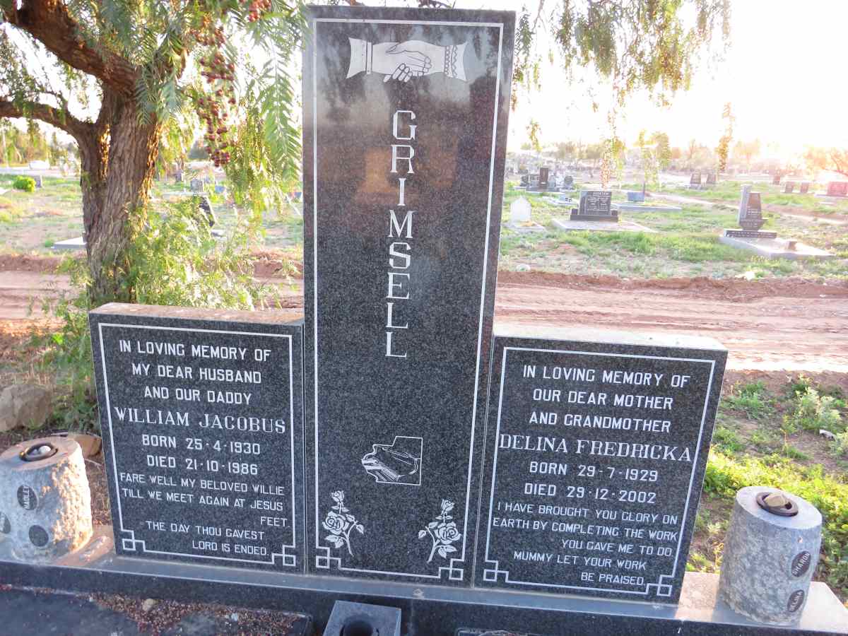 GRIMSELL William Jacobus 1930-1986 &  Delina Fredricka 1929-2002