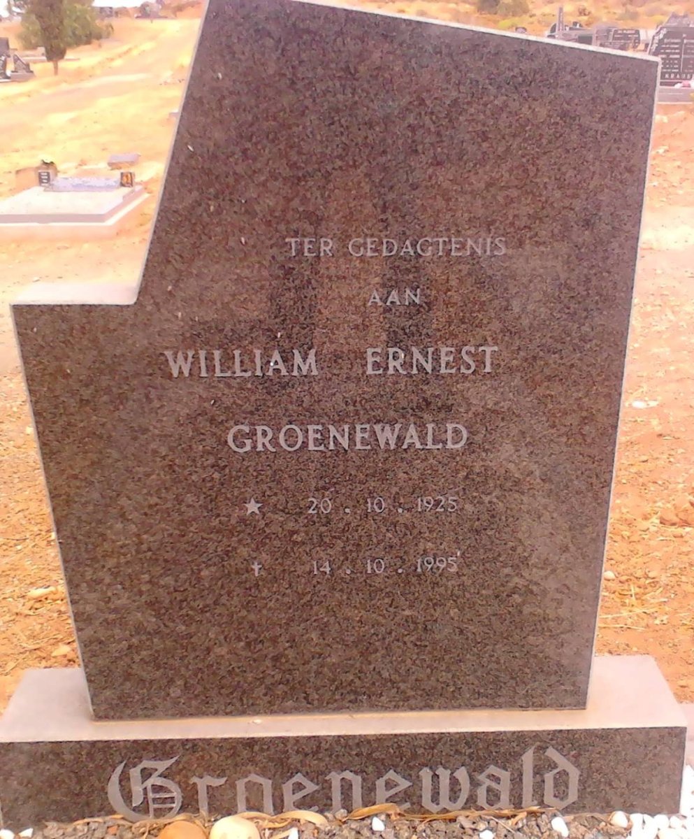 GROENEWALD William  Ernest 1925-1995