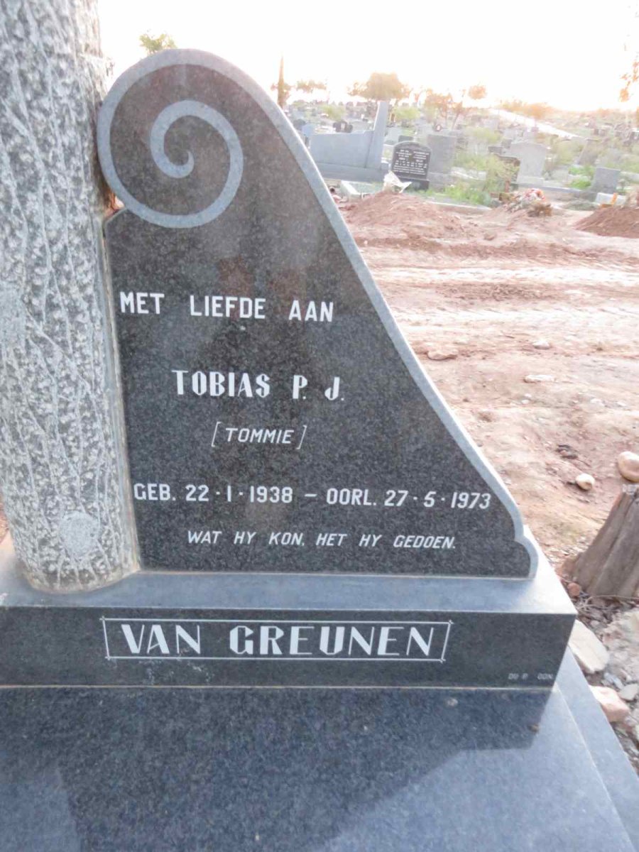 GREUNEN Tobias P.J., van 1938-1973