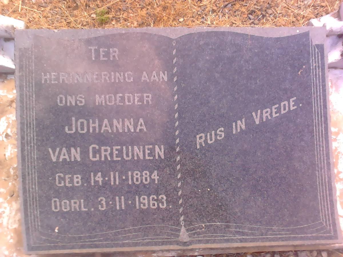 GREUNEN Johanna, van 1884-1963