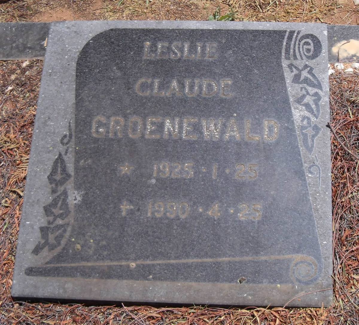 GROENEWALD Leslie Claude 1925-1990