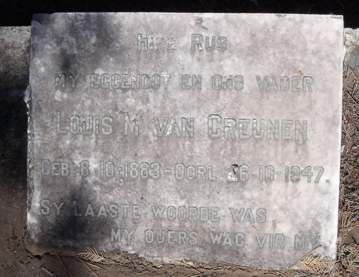 GREUNEN Louis M., van 1883-1947