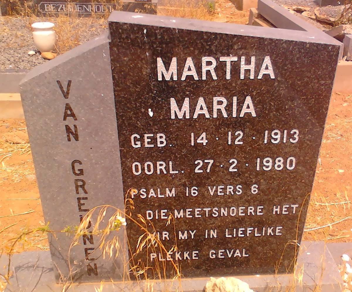 GREUNEN Martha Maria, van 1913-1980