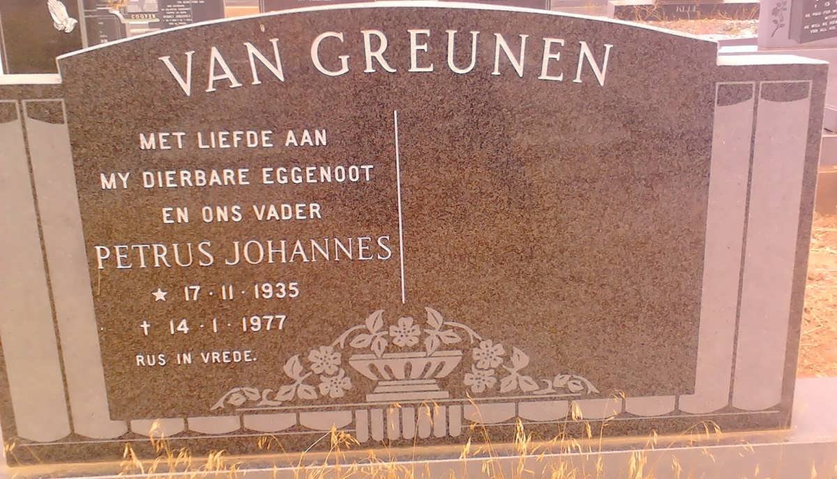 GREUNEN Petrus Johannes, van 1935-1977