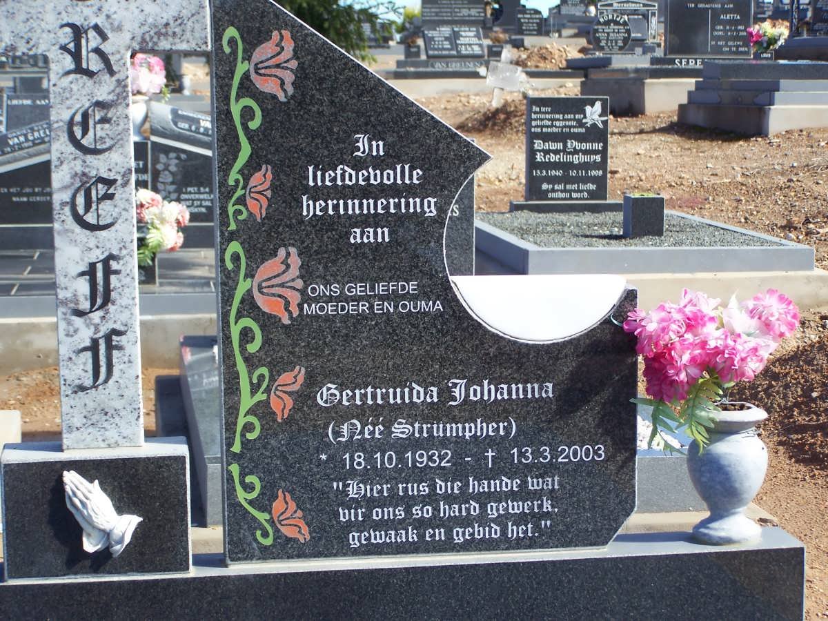 GREEFF Gertruida Johanna STRÜMPHER 1932-2003
