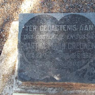 GREUNEN Martha M., van 1961-1962