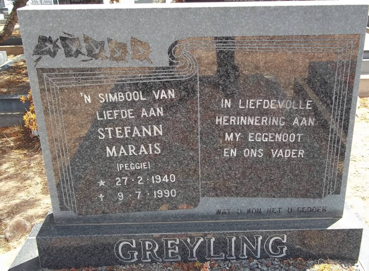 GREYLING Stefann Marais 1940-1990