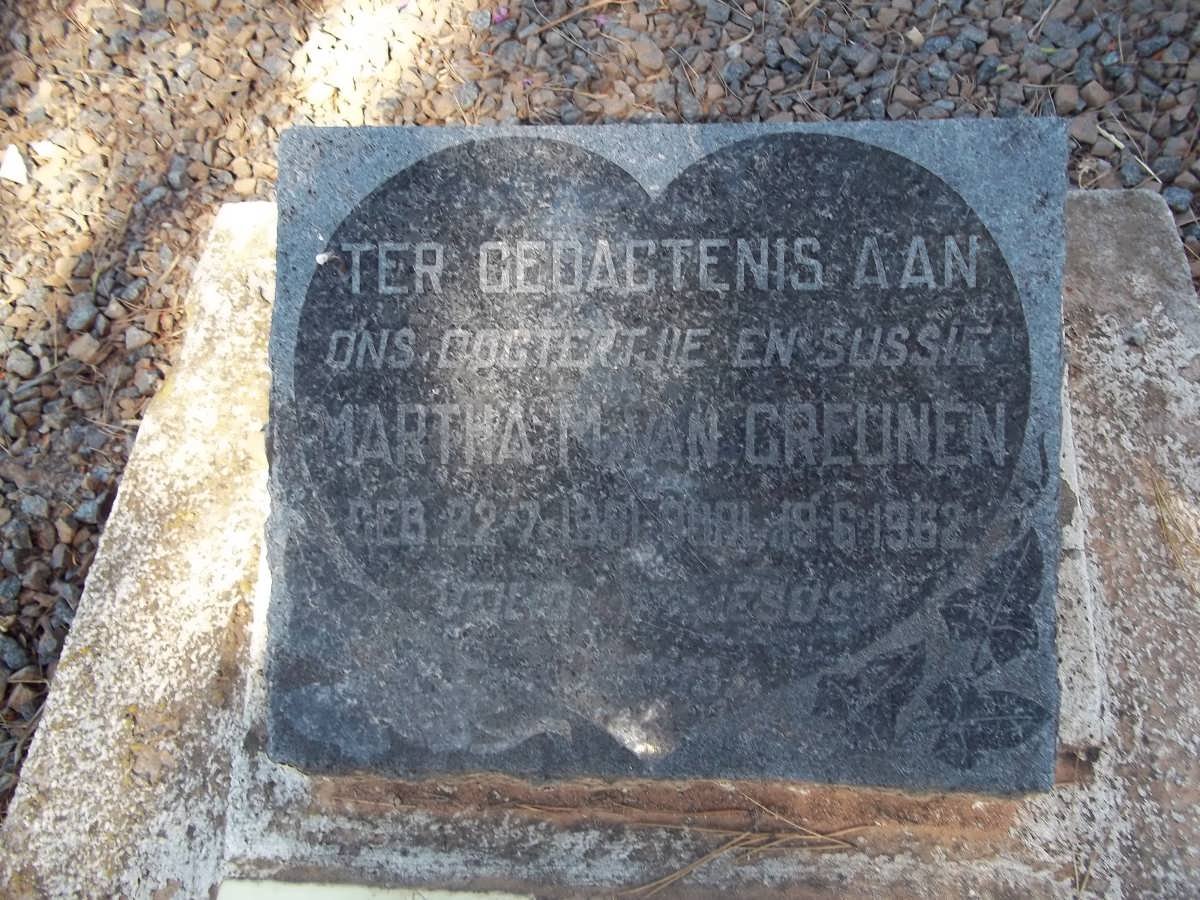 GREUNEN Martha M., van 1961-1962